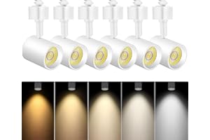 VANoopee 5-Color LED Track Lighting Heads H Type Track Light Heads Dimmable Bright Rail Ceiling Spotlight Fixtures Accent Art Task, 2000K-6000K, Flicker Free CRI90+ 24° 10W 800lm, Matte White, 6 Pack