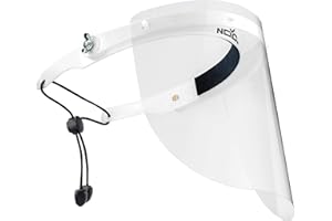 NoCry Protective Face Shield Mask with Adjustable Headband and 2 Reusable Plastic Visors — Flip-Up Design with Durable Metal Hinges — Anti-Slip Forehead Padding — Fits Over Glasses