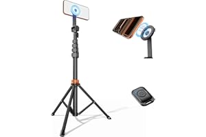 VIMOSE 69" Magnatic Phone Tripod, Tripod for iPhone with Remote & Strong Magnetic Phone Holder for Magsafe, Extendable Cell P