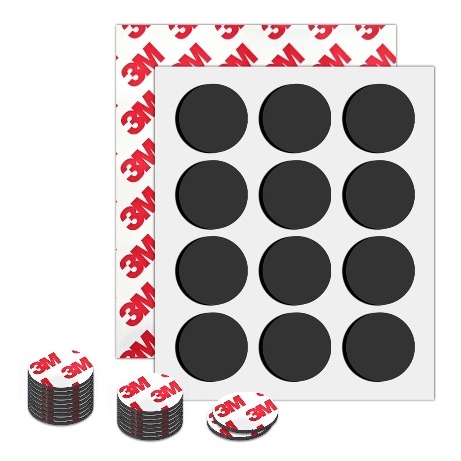 Photo 1 of Magnetic Dots,Round Magnets with Adhesive Backing,Small Magnet 1.2" Self Sticky Magnetic Circle for Crafts,Peel and Stick Magnet for Family School Activities,Thickness 80Mil,24PCS Per Pack