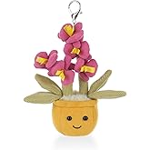 Apricot Lamb Pink Butterfly Orchid Cute Keychain, Soft Stuffed Plush Toy Keyring for Kids' Backpack, Purse, 6.5 Inches