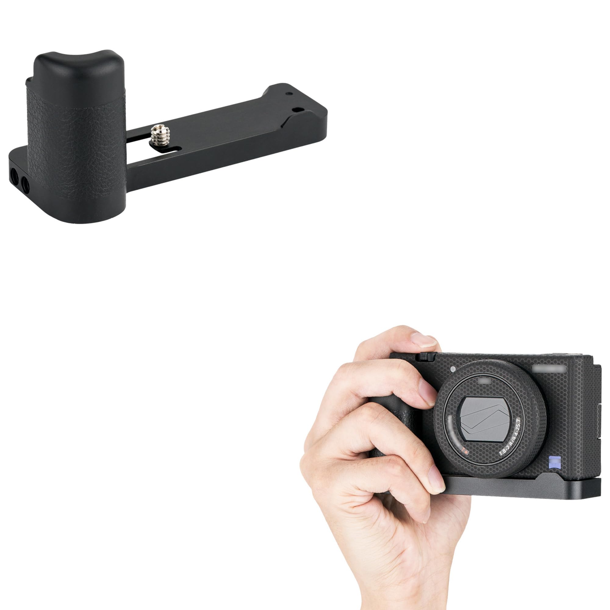 JJC Aluminum Camera Hand Grip for Sony ZV-1 Enhance Secured Hand-held Feeling for Vlogger Livestreaming Video Recording