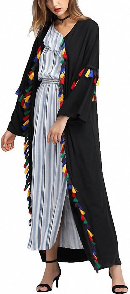 Winter Maxi Long Long Knitted Cardigan Women Autumn Tassel Long Sleeve Open Stitch Coat Outwear M290