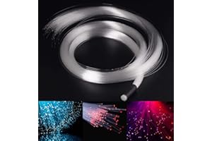 AZIMOM End Glow Fiber Optic Cable, PMMA 150pcs 0.03in 6.5ft Fiber Strands Lights Roll 0.75mm 2Meter Starlight Headliner Strings Star Sky Roof Ceiling Decoration