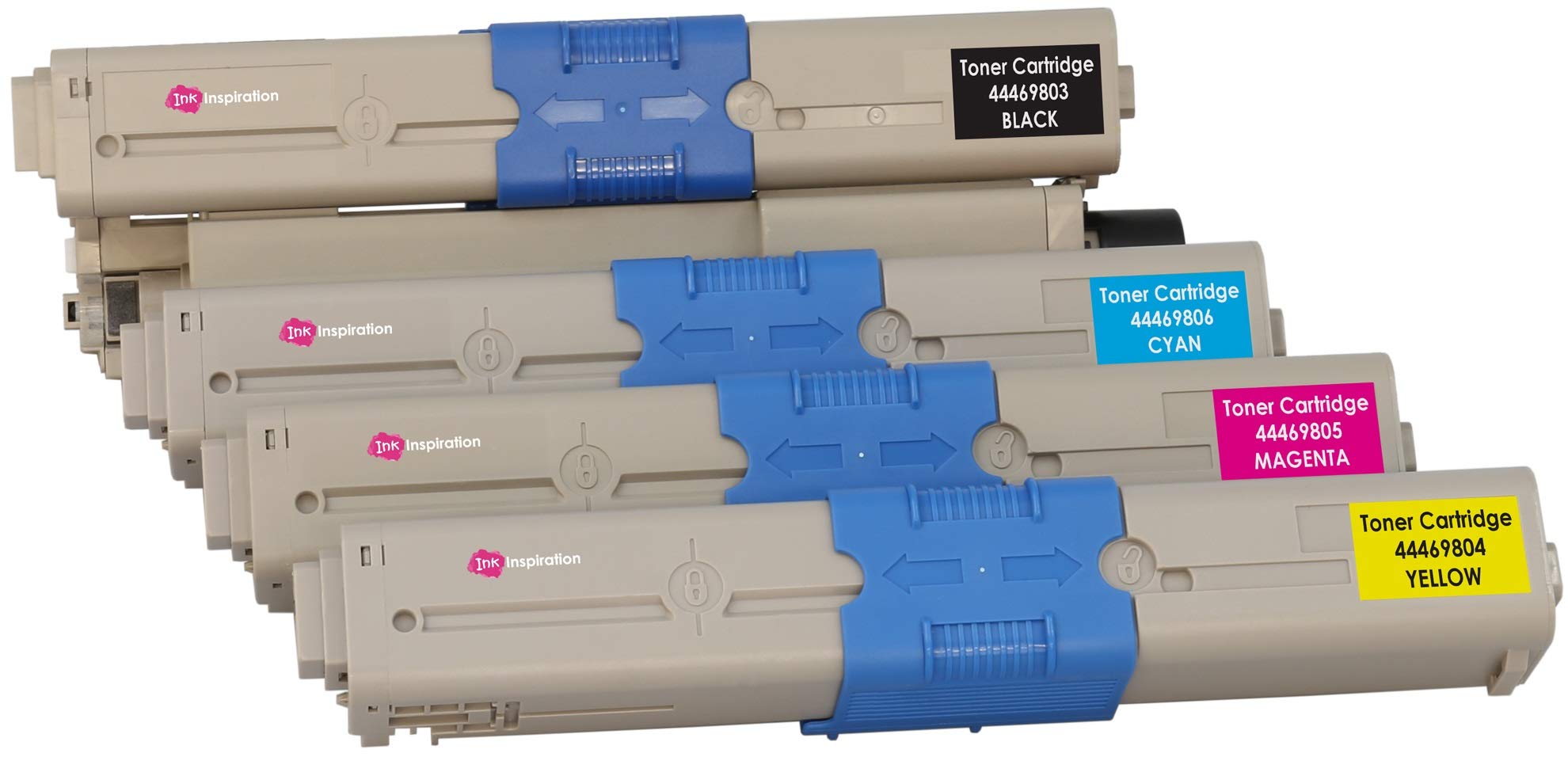 Set of 4 Compatible Laser Toner Cartridges for Oki C310dn C330dn C510dn C511dn C530dn C531dn MC361 MC361dn MC362dn MC561 MC561dn MC562dn | Print Yield: 3,500 Pages (Black) & 2,000 Pages (Colours)