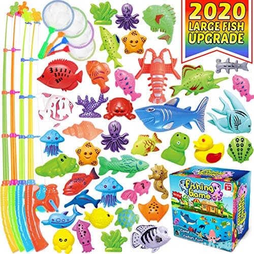 CozyBomB Magnetic Fishing Game Toys Set for Kids – Water Table Bathtub Kiddie Pool Party with Pole Rod Net, Plastic Color Ocean Sea Animals Age 3 4 5 6 Year Old, Instruction Note Included CozyBomB Magnetic Fishing Game Toys Set for Kids – Water Table Bathtub Kiddie Pool Party with Pole Rod Net, Plastic Color Ocean Sea Animals Age 3 4 5 6 Year Old, Instruction Note Included