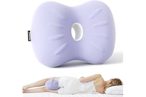 Ruizman Leg Pillow for Side Sleeping - Cooling Side Sleeper Leg Pillow with Strap for Spine Alignment - Memory Foam Knee Pillow for Side Sleepers Hip & Sciatica Pain (Purple)