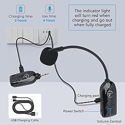 2.4G Dual Wireless Microphone Headset, UHF Wireless