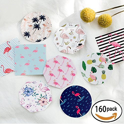 Decorative Flamingo Party Stickers Vintage Decals Homemade Treat Baked Candy Box Bags Envelope Labels Wedding Favors Decorations, 180pc - Thumbnail 7
