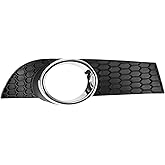 Partuto Fog Light Grill Front Lower Bumper Fog Light Cover Inserts No.9023886 for Chevrolet Aveo 2008-2010 Black Silver Tone ABS 1 Pc Front Right Car