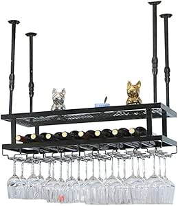 HYYDP Montado en el Techo Estante para vinos/Porta Botellas de Vino