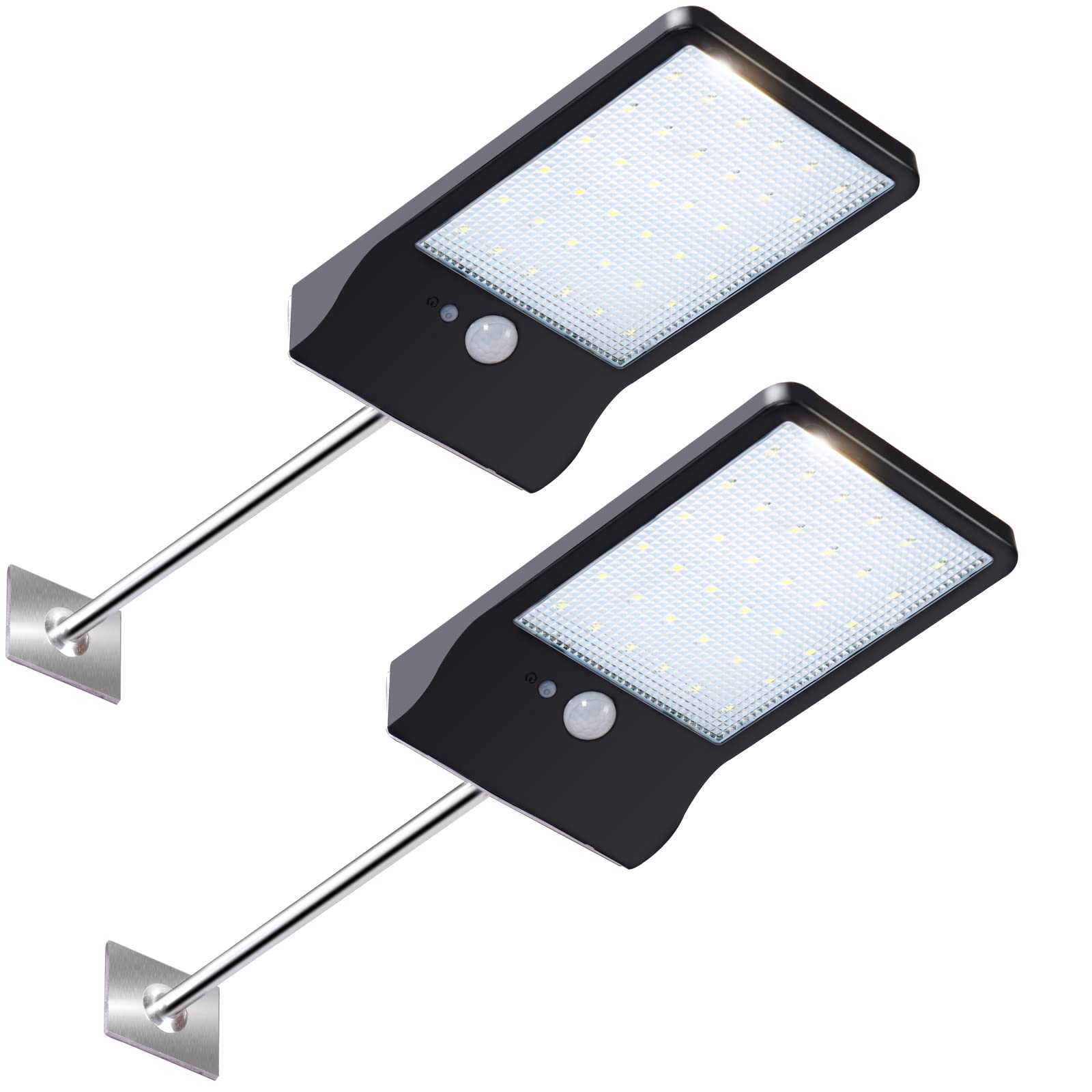 Solar Security Lights Outdoor, Solar Motion Sensor Security Lights, Wide Angle Waterproof Solar Powered Solar Wall Lights Outdoor with 4 Intelligent Modes for Garden Fence Door Yard Pathway[2 Pack]