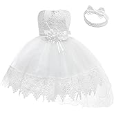 Baby Toddler Lace Dress Girls First Baptism Elegant Embroidery Wedding Party Flower Bridesmaid Dresses Up