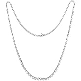 Amazon Essentials Gold or Platinum Plated Sterling Silver Infinite Elements Cubic Zirconia Fancy Pink Round-Cut Graduated Riviera Necklace (previously Amazon Collection)