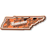 Tennessee Premium State Magnet by Classic Magnets, 4.1" x 1.3", Collectible 3D Rubber Vintage-Style Souvenirs and Gifts Made in the USA
