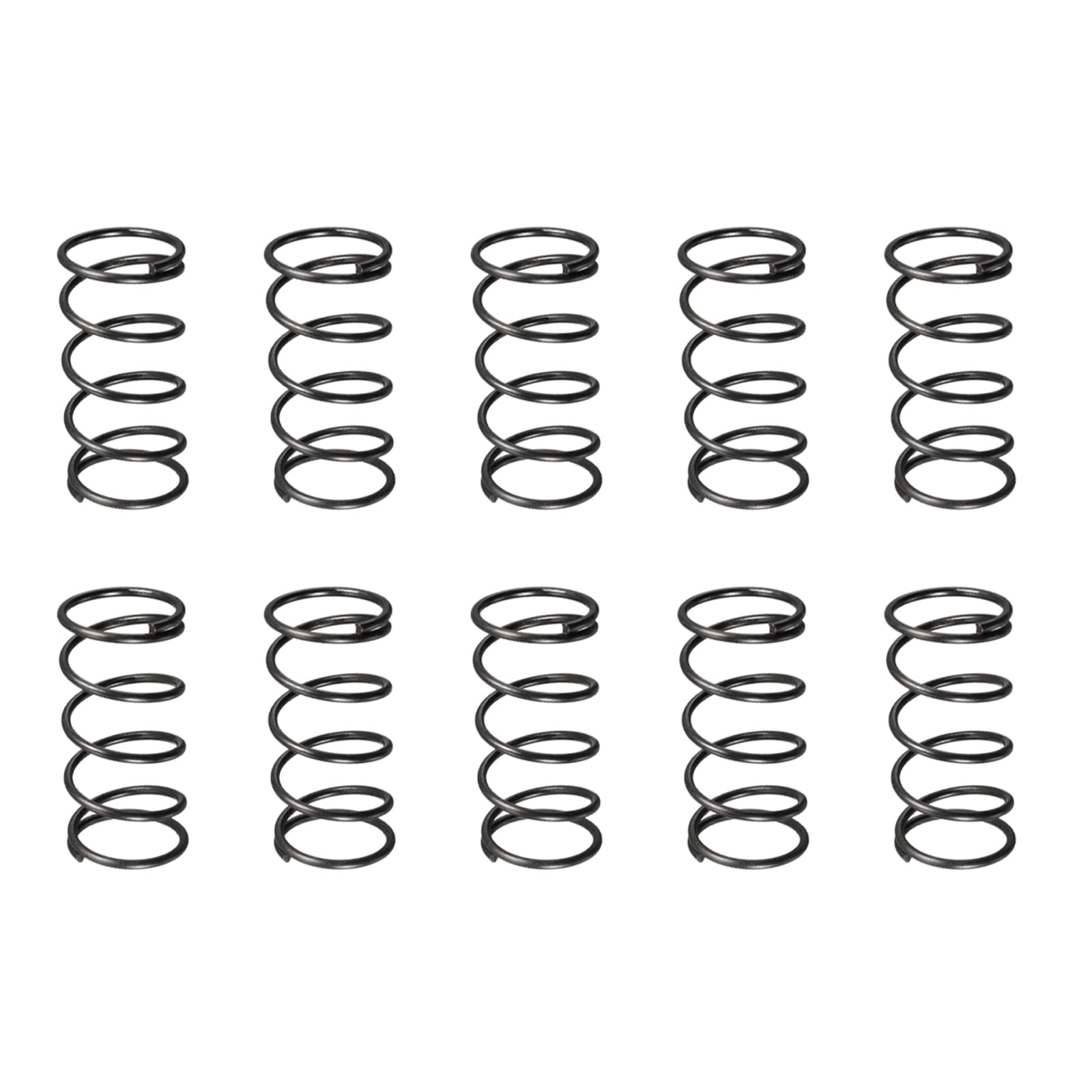 DTGN 1.2x15x30mm(DxODxL) Compression Spring - 10Pack - Good for Machinery - Spring Steel Extension Spring - Black