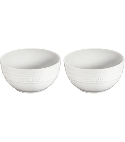 Amazon.com: STAUB Ceramic Prep Bowl Set, 2-piece, White : Home