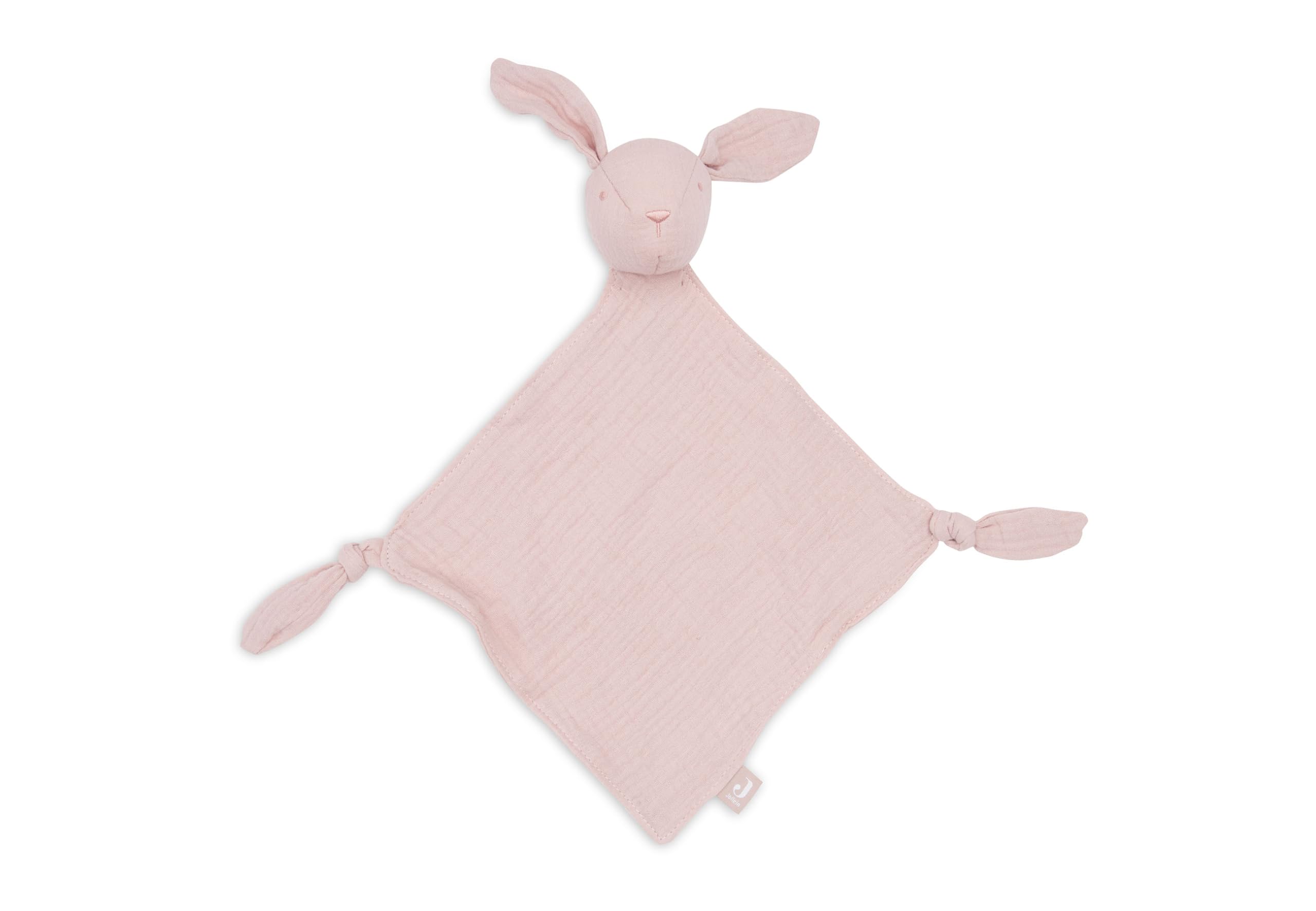 Jollein Baby Comforter - Bunny Ears, Wild Rose - Dummy Cloth - 100% Cotton - Cuddly Blanket - Oeko-Tex Certified - Dusky Pink