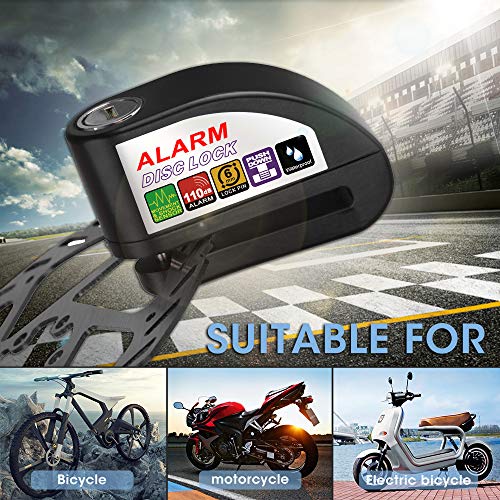 image for chfine Alarm Disc Lock, Anti-Theft Motorcycle Alarm Padlock Disc Brake