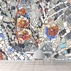 Wall Mural Realistic Rock Colorful Bricks Removable Self-Adhesive Large Wallpaper - 66x96 inches
