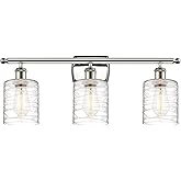 Innovations Lighting Cobbleskill 26" W Polished Nickel 3-Light Bath Vanity Light
