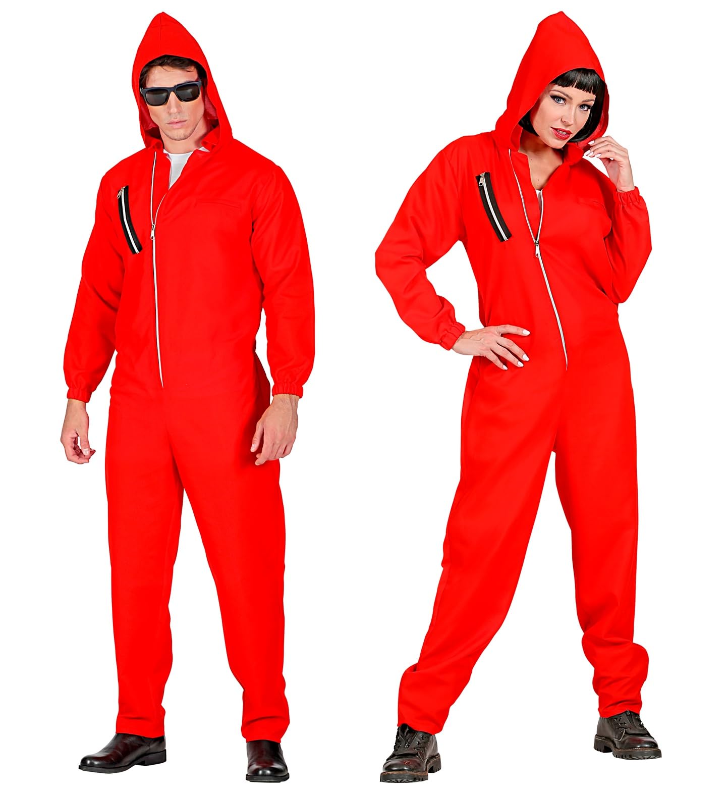 Widmann - Costume Takers, jumpsuit with hood, robber, theme party, carnival