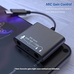 Cubilux USB C Mic Splitter for Lav Microphone,TRS