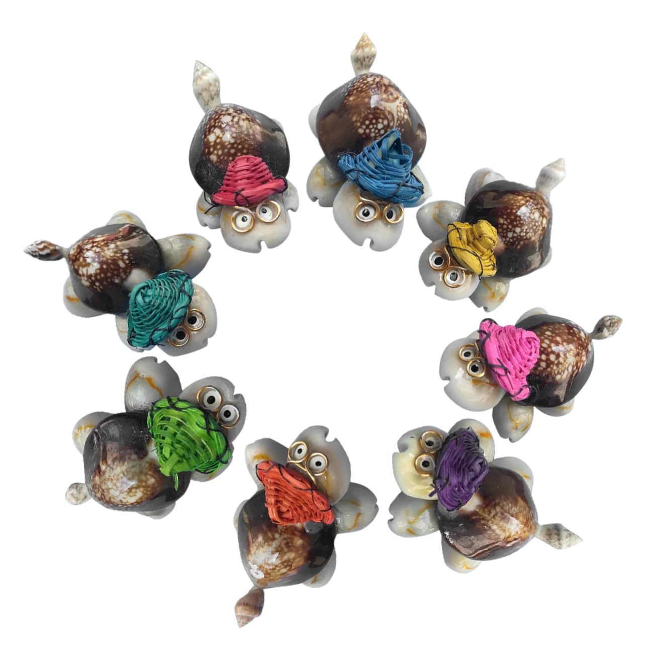 RORPOIR 8Pcs Mini Turtle Ornaments Resin Shell Turtles Figurines Home Decor Desktop Art Decorations for Office Bedroom Study