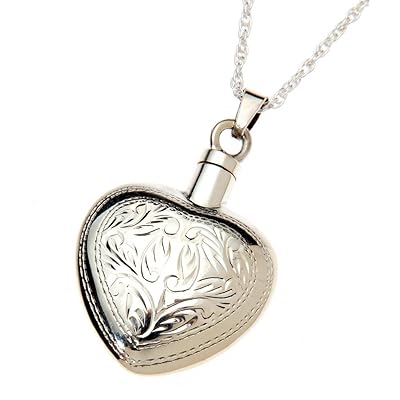Colgante De Ceniza De Corazón Grabado, Joyería De Ceniza, Recuerdo De