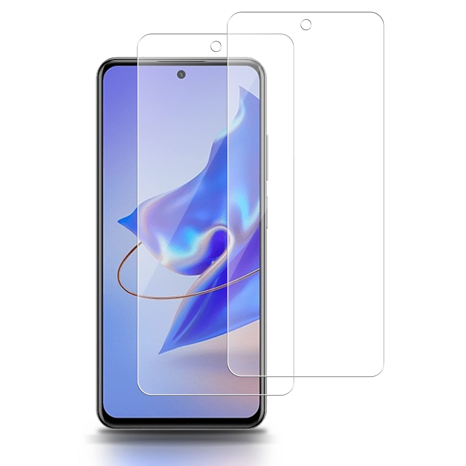 ROVLAK Screen Protector compatible with ZTE Blade V40 Pro Tempered Glass Screen Protector 2-Pack HD 2.5D 9H Protective Film Protection Anti-Fingerprint Bubble-Free Glass Protector