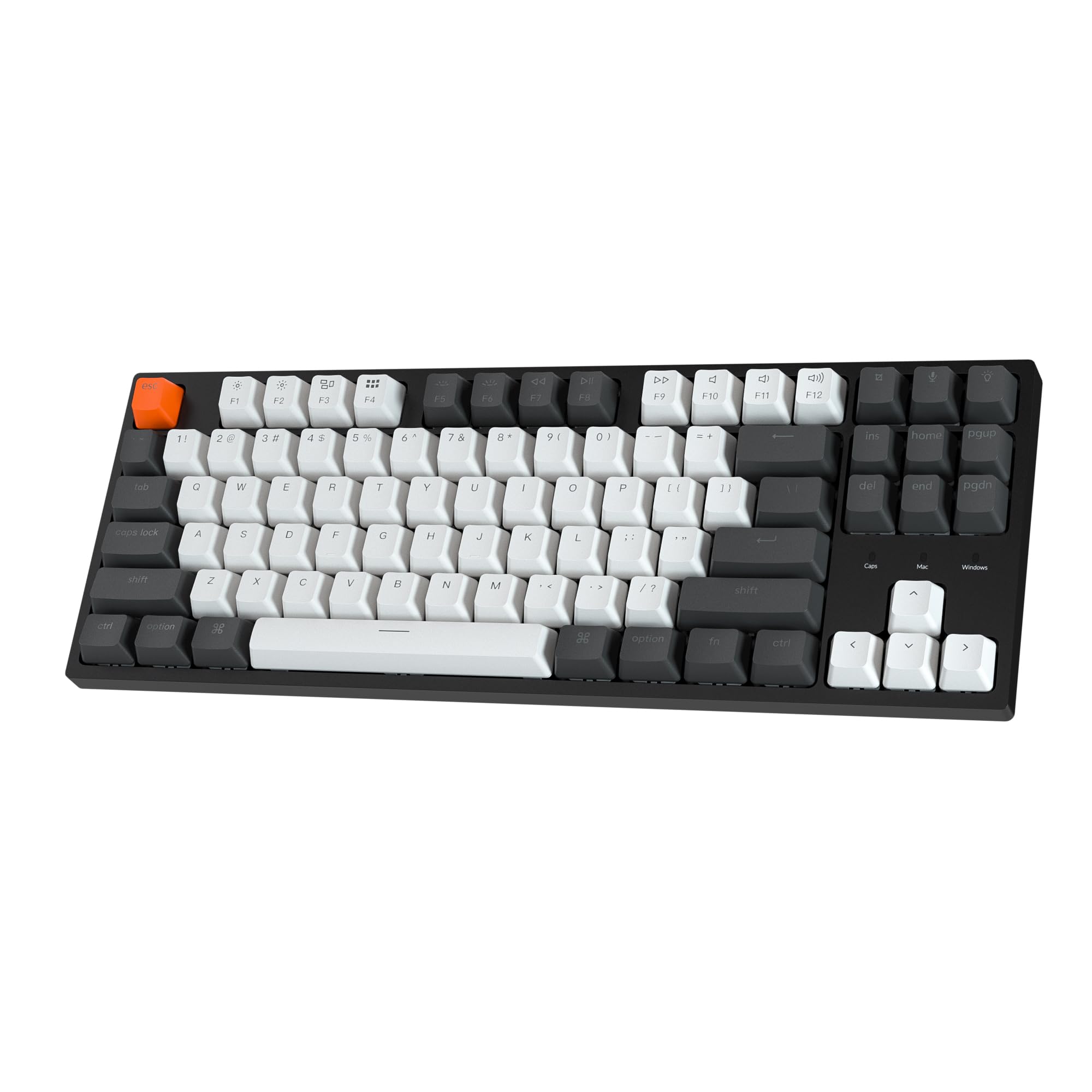Keychron C1 TKL Mechanical Gaming Keyboard - Wired White LED Backlit Compact Keyboard with Linear Mechanical Switches,Compatible with mac,Windows Image