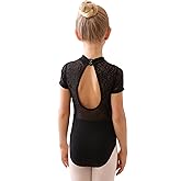 High Neck Ballet Leotards Lace Dance Costume for Toddler, Little/Big Girls, Little/Big Kids