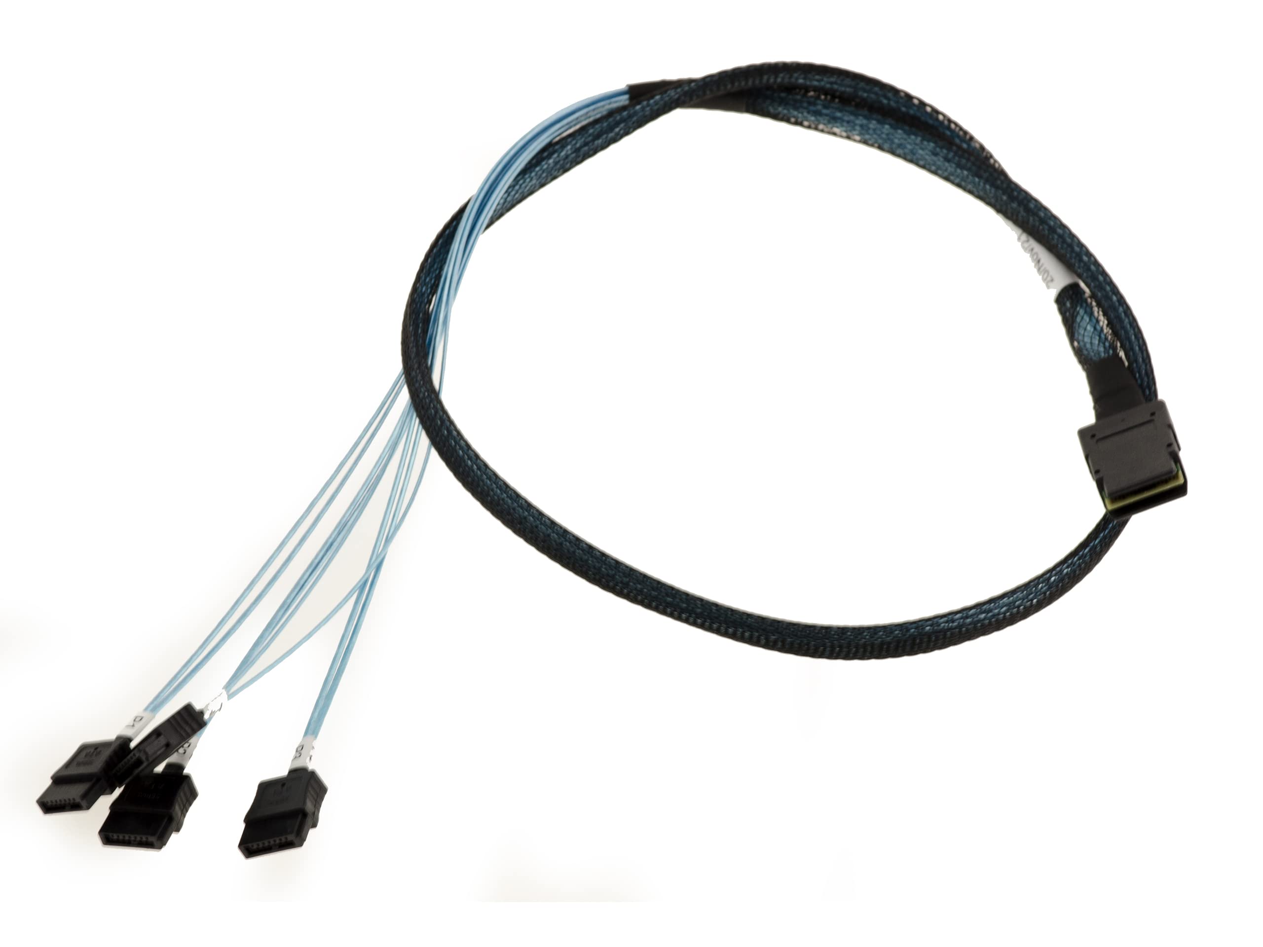 KALEA-INFORMATIQUE MiniSAS SFF-8087 SAS cable to 4 SATA plugs. Length 80cm, SFF8087 26-pin internal Mini-SAS, 7-pin SATA