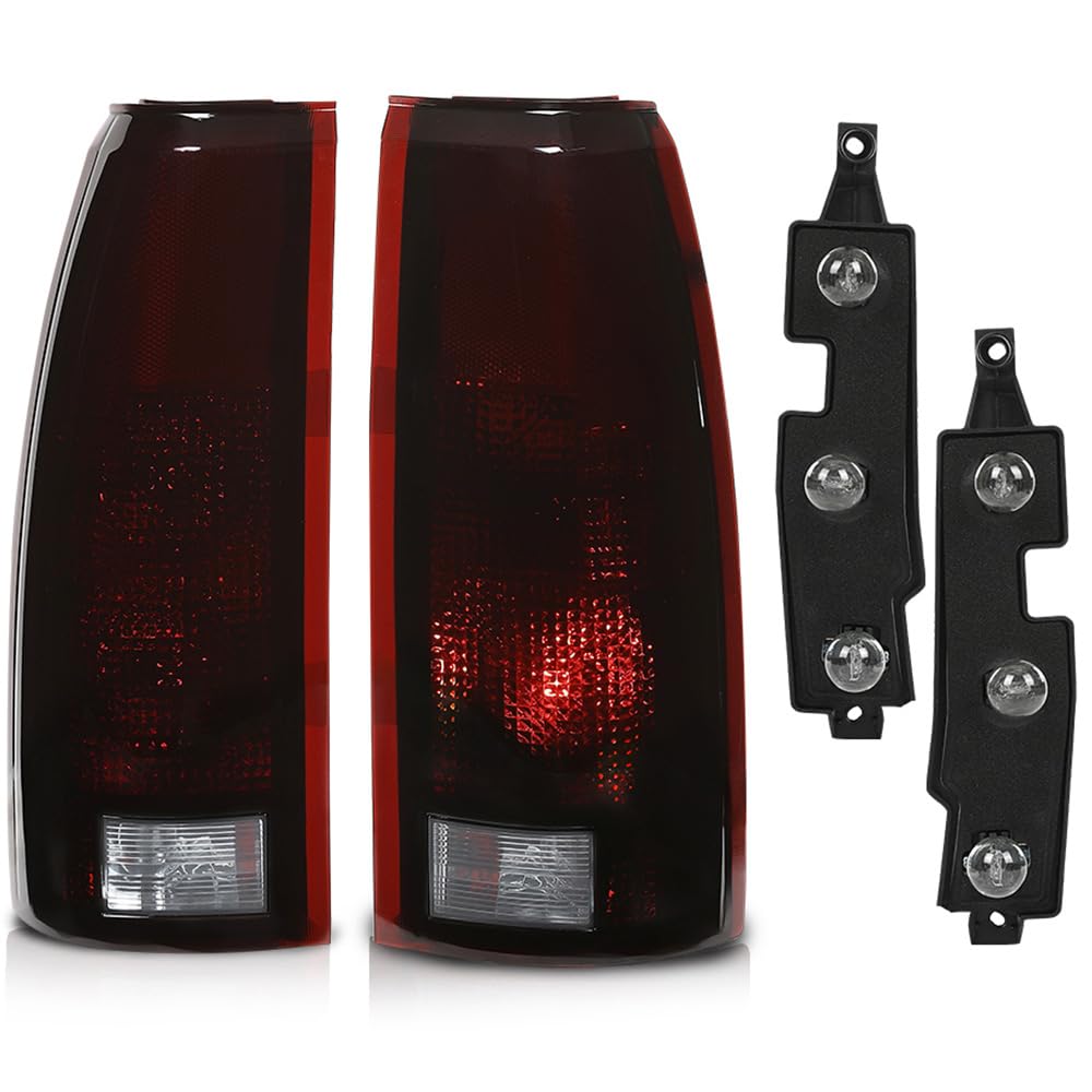 Photo 1 of CHEDA Tail Lights w/Bulb Pair Compatible with Chevy GMC C/K 1500 2500 3500 & Chevy Silverado 88-99/Fit Chevy Blazer 92-94 GM2800104, GM2801104 Smoky Lens Rear Lamp Assembly Pilotos Traseros Conjunto