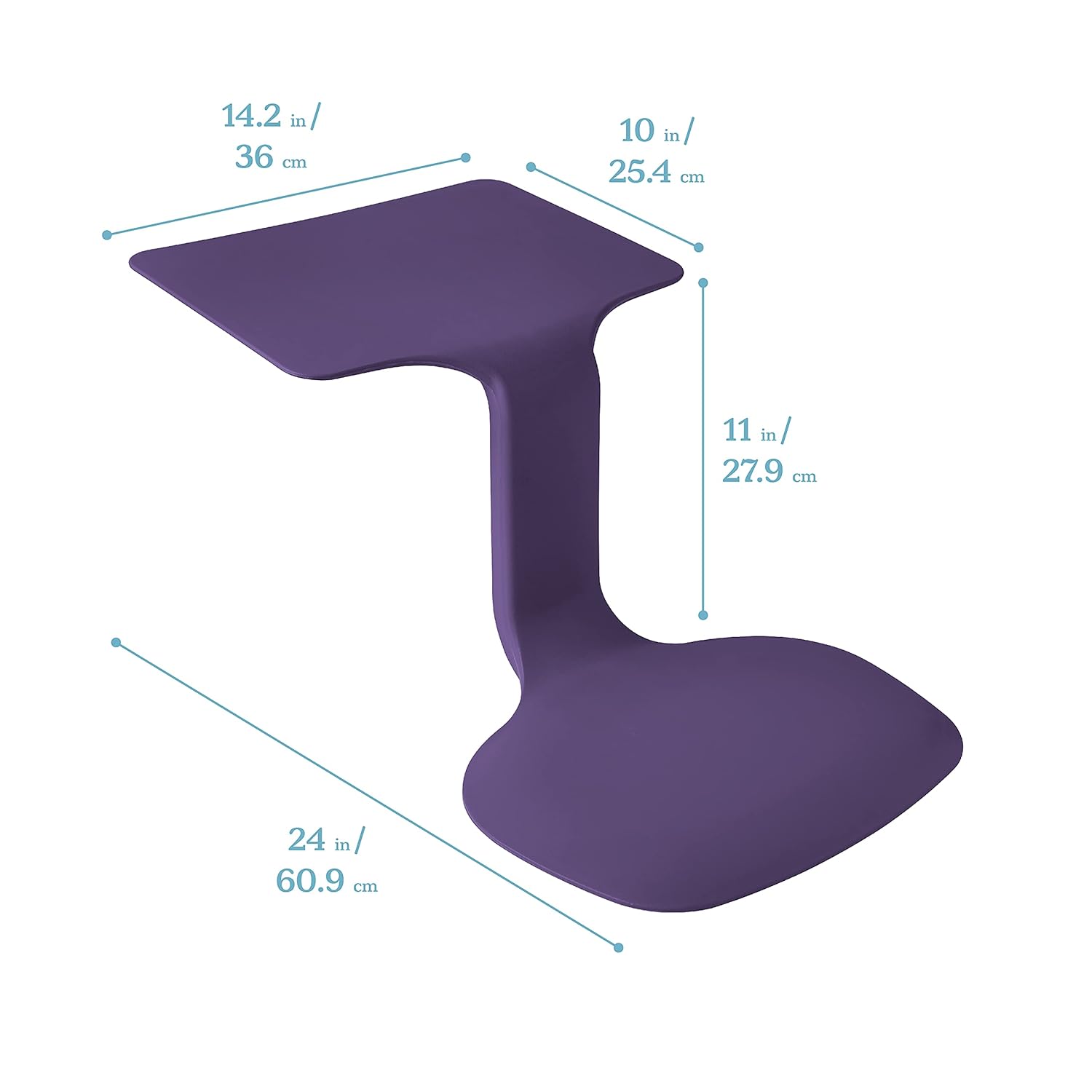 ECR4Kids - ELR-15810-EP The Surf Portable Lap Desk, Flexible Seating for Homeschool and Classrooms, One-Piece Writing Table for Kids, Teens and Adults, GREENGUARD [Gold] Certified, Eggplant: Industrial & Scientific