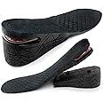 Height Increase Insoles, 4-Layer 1.2" to 2.95” Variable Height Increase Shoe Lifts, Air Cushion Taller Sole Lift, Heel Lift Shoe Height Inserts for Men and Women