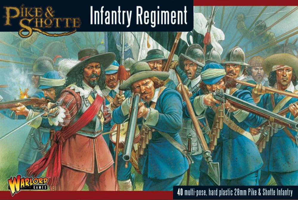 Warlord Games Pike & Shotte Infantry Regiment - 28mm Scale Plastic Miniatures Highly Detailed Era Miniatures for Table-top Wargaming.