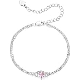 BABAMIA Silver Plated Love Heart Butterfly Bracelets For Women 14K Gold Plated Double Layers Valentines Gift Charms Bracelet Hypoallergenic Jewelry