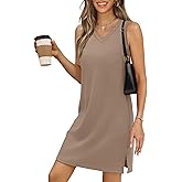 BKRIVE V-Neck Summer Casual Beach Dress for Women 2025 Vacation Women's Sleeveless Sundress with Split