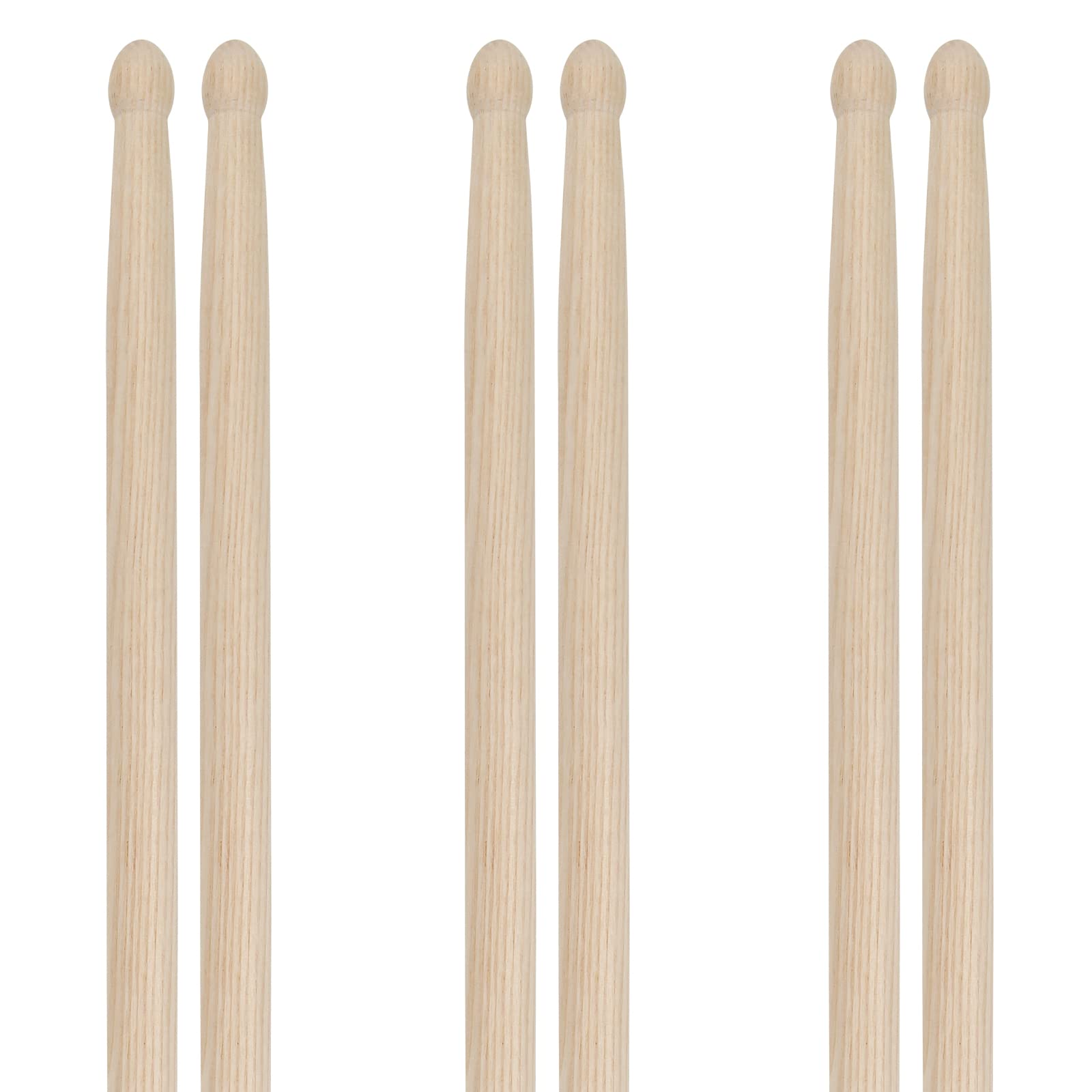 Windspeed 3 Pairs Drum Sticks, 5A Classic Maple Wood Tip Drumsticks for Students and Adult (40cm)
