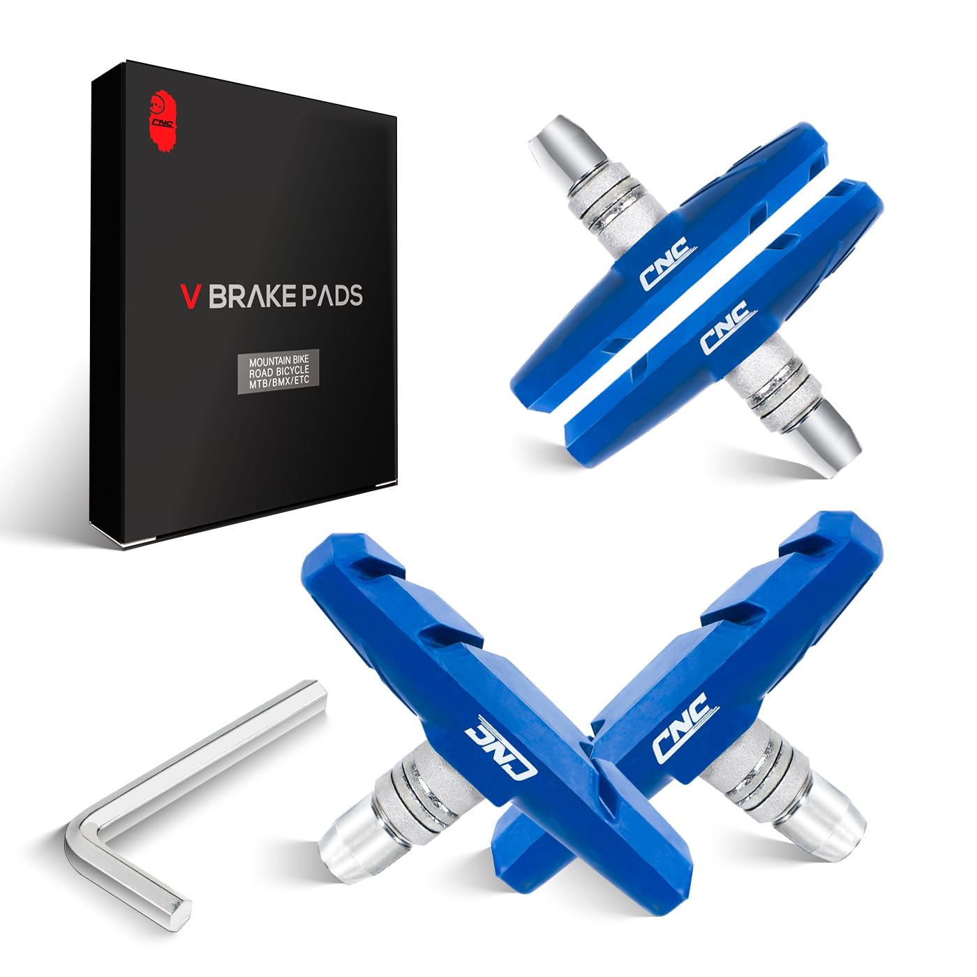 CNCLOL Bike V Brake Pads, Bicycle V Brake Blocks，55/70mm Cantilever Brake Shoes Pads for Mountain/Road/Kids/MTB/Children's/Cycle Bike.Blue