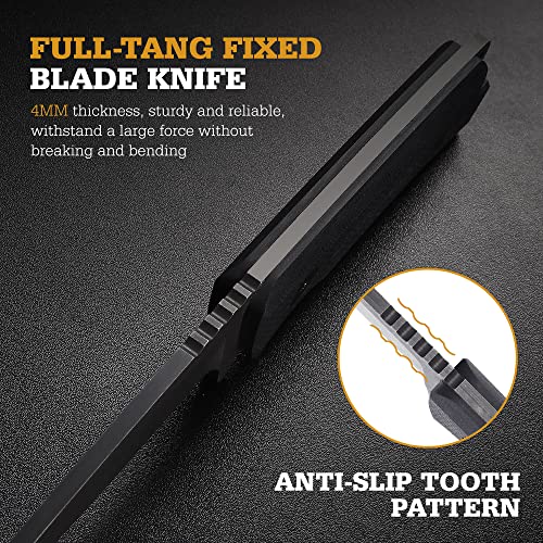 Flissa D2 Fixed Blade Hunting Knife, G10 Handle, 8.5\