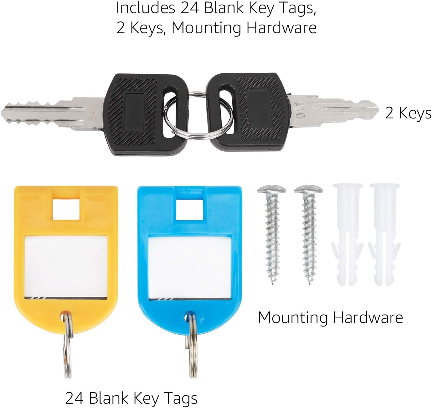 Amazon Basics 24 Key Position Cabinet lock Box, Silver, 31.8 D x 21.6 W x 2.5 H, 24 Schlüssel (6.1 x 21.6 x 31.8 cm) - Image 5