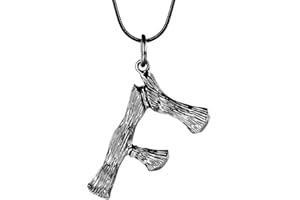 FOCALOOK Bamboo Initial Necklace Stainless Steel 18K Gold Plated Big Letter/Number Pendant Necklace 20 Inch