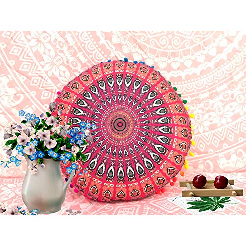 QCWN-Mandala-Pillow-Cover-Hippie-Mandala-Floor-Pillow-Cover-Cushion-Cover-Pouf-Cover-Round-Bohemian-Yoga-Decor-Floor-Cushion-CaseRed-15