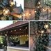 Abeja 25Ft Outdoor Patio String Lights, G40 Outdoor Globe String Lights with 27 Clear Bulbs, Hanging Light for Porch Backyard Deck Bars Wedding Indoor Decor, E12 Base, 5W Black Wire