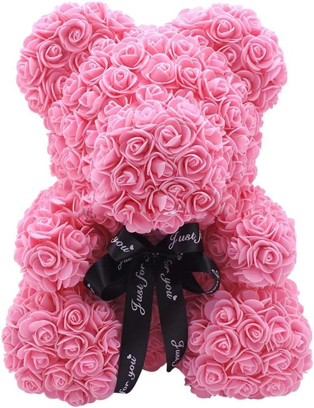 WXGY Artificial Rose Bear Doll Foam Rose Soap Bear Shape Odorless Gift for Home Decoration Birthday Gift