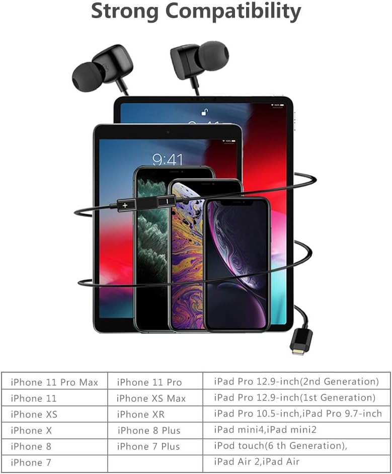 Mangotek Lightning Headphones for Apple Earbuds Wired iPhone Headphones with Microphone MFi Earphones Ear Buds Earphone Earpods Connector for iPhone 12/12 Pro/12 Mini/SE/11 Pro Max/10/X/XS/XR/7/8 Plus: Home Audio & Theater