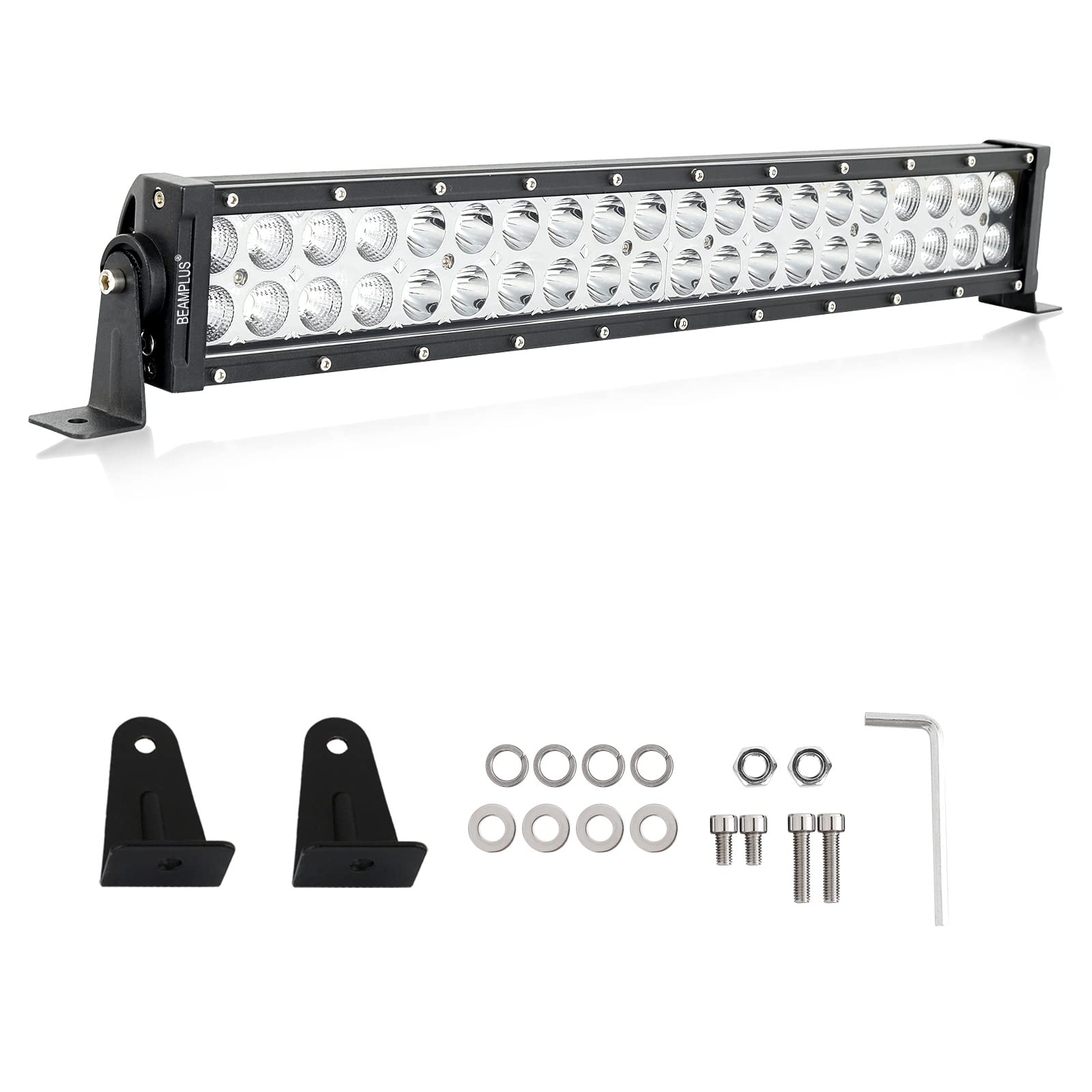Photo 1 of 22 Inch LED Light Bar 126W 12600Lm High Intensity Spot Flood Combo Off Road Lights Work Lights Automotive Light Bars Driving Lights for Pickup Trucks ATV UTV 4x4 SUV 12-24V IP68 Waterproof