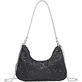 Verdusa Women's Rhinestone Clutch Purses Wedding Shiny Evening Bags Glitter Shoulder Bag Party Prom Hobo Handbag